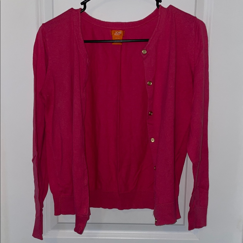 Joe B Bold Pink Cardigan Sweater